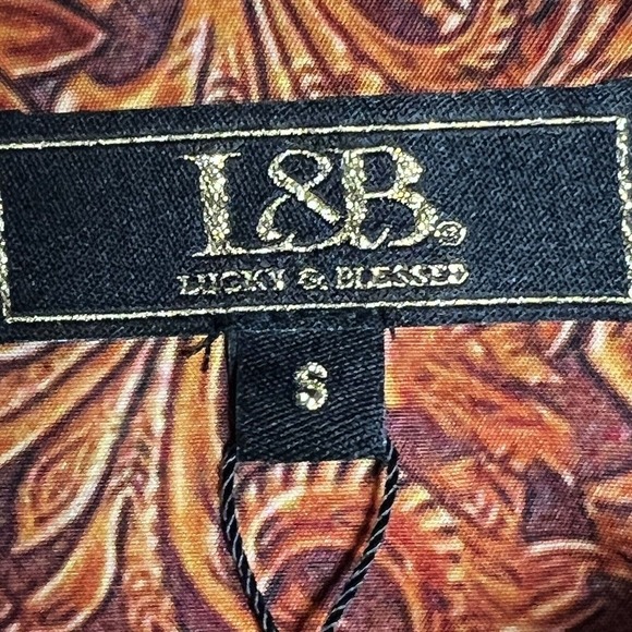NWT $79 Lucky & Blessed L&B Blouse Size Small Southwestern Turquoise Serape Snap - Picture 12 of 16